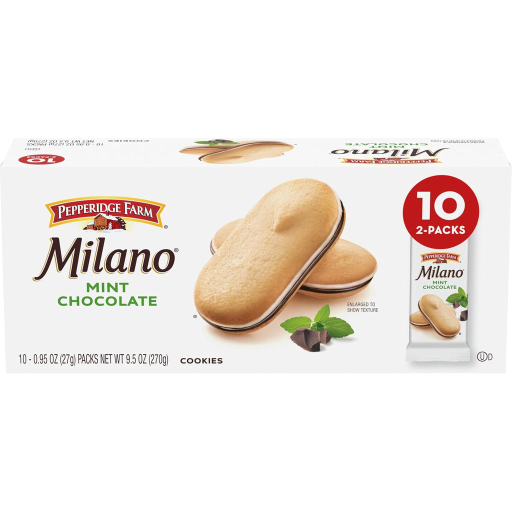 Pepperidge Farm Milano Cookies, Mint, 2 Cookies per Pack (Pack of 120)