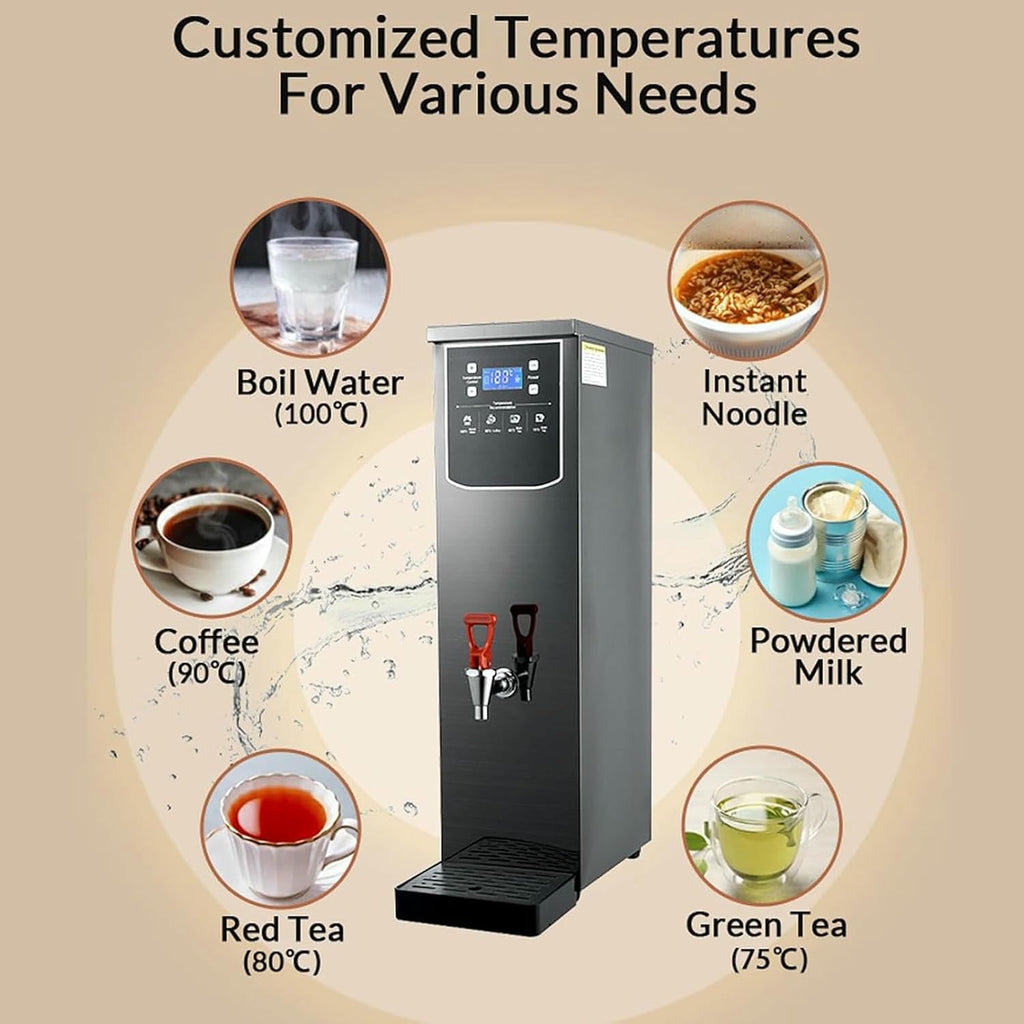20 litres Commercial Hot Water Boiler, Non Drip Tap, 2.5kW Drinking Hot Water Boiler, Coffee Making Water Heater,Autofill Stainless Steel Tea, Fast Boiling Water