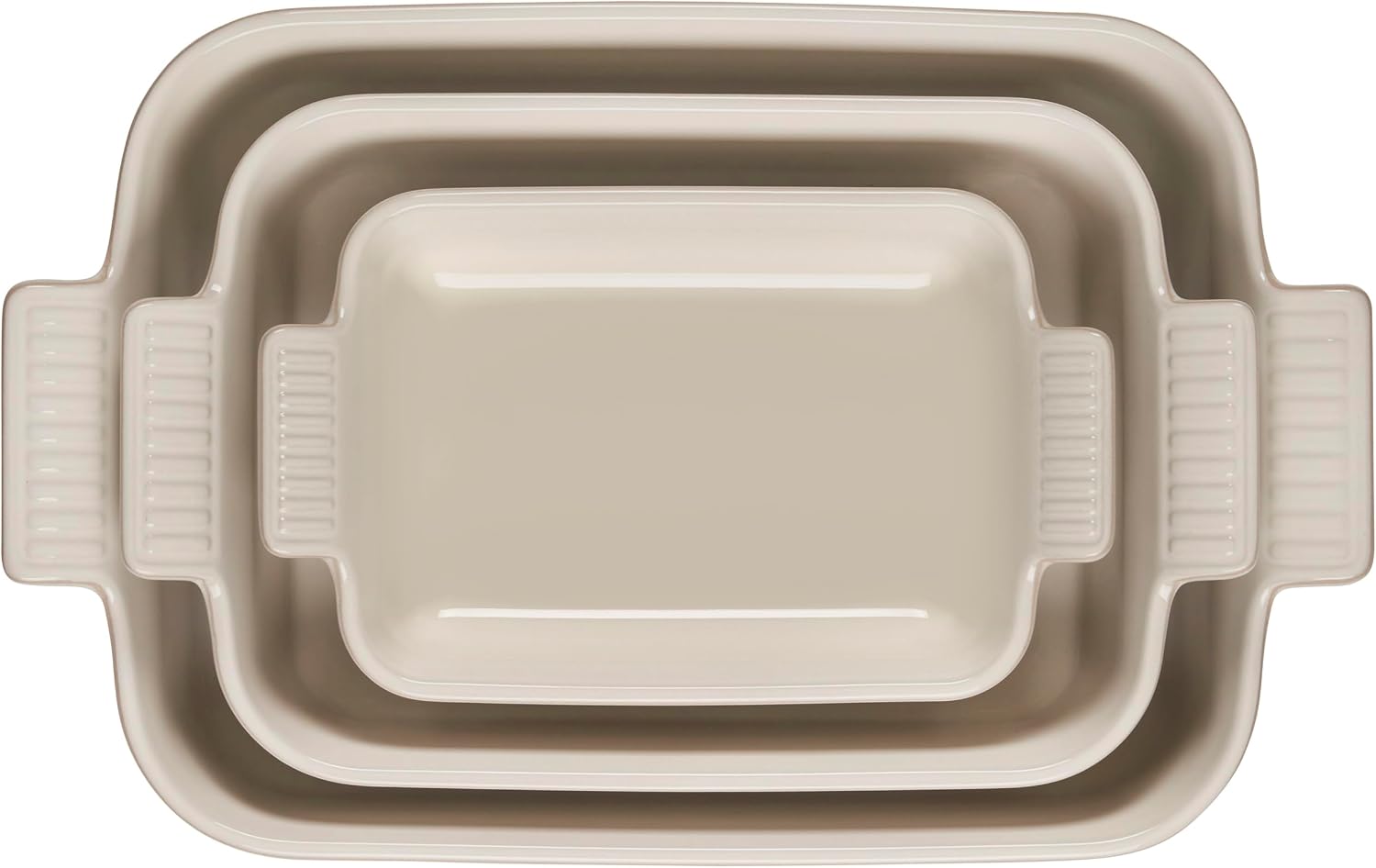 Le Creuset Stoneware Heritage 3-Piece Rectangular Baking Dish Set, Riviera