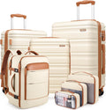 7 Piece Luggage Sets with Premium YKK Zipper, 20/24/28in PC Hardside Suitcase With Spinner Wheels, Luggage Airline Approved, Durable Suitcase Sets with TSA Locks for Travel