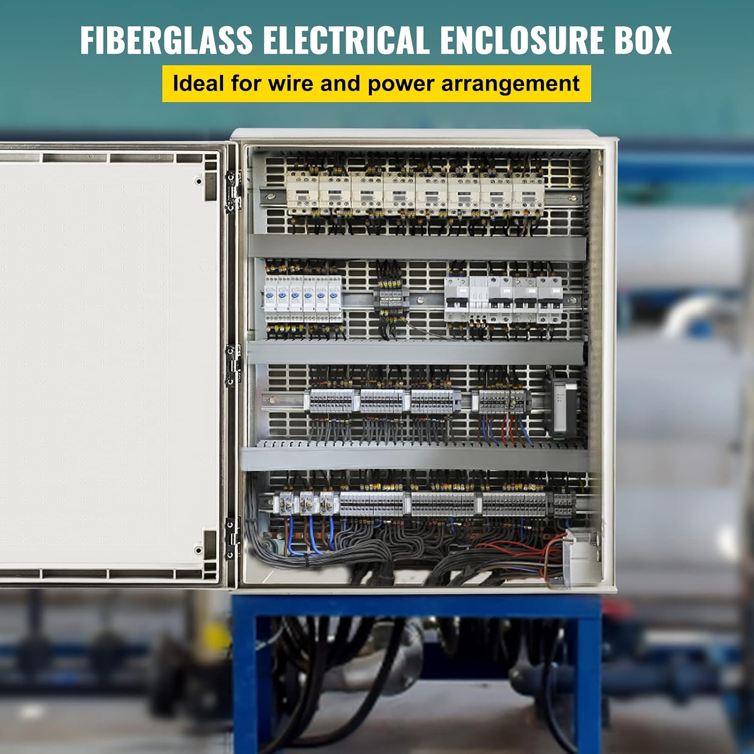 Happybuy NEMA Steel Case, 24x20x9'' NEMA 4X Fiberglass Electric Enclosure, with IP66 Water and Dust Resistance, Ideal for Both Outdoor and Indoor Applications, Comes with Mounting Plate (60x50x23 cm)