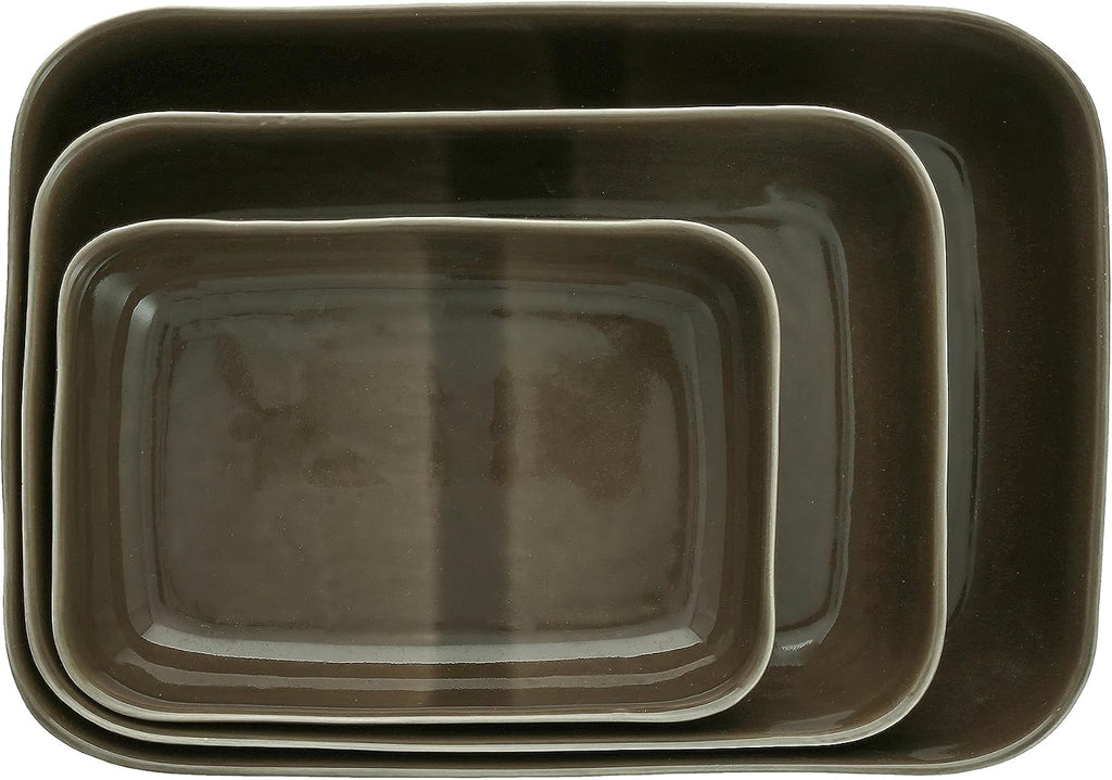 Nosse with Fortessa Svelte Stoneware 3 Piece Bakeware set, 3 Piece Bakeware set, Olive