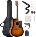 VEVOR 41 in Cutway Acoustic Guitar, 6-String, Sunburst Solid Spruce Top Guitar, Beginner Bundle with Gig Bag, Tuner, Strap, Steel Strings, Picks, Capo, Rosewood Fingerboard, for Fingerstyle Solo Jazz
