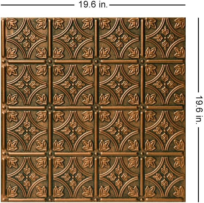 A La Maison Ceilings R125 Emma's Flowers Foam Glue-up Ceiling Tile (129.6 sq. ft./Case), Pack of 48, Antique Bronze