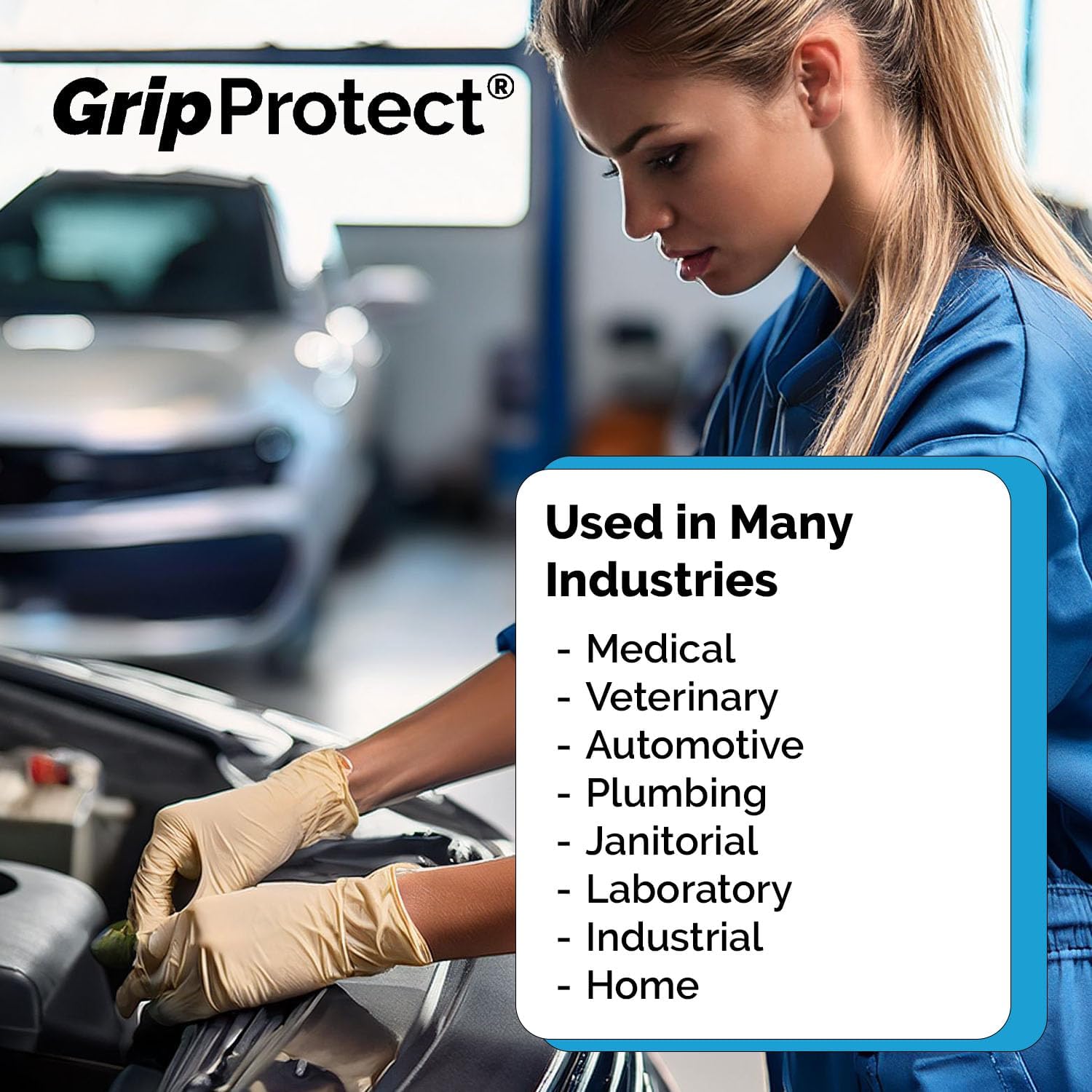 GripProtect Ultra 8 Mil Latex Exam Gloves, Disposable, Medical, Auto
