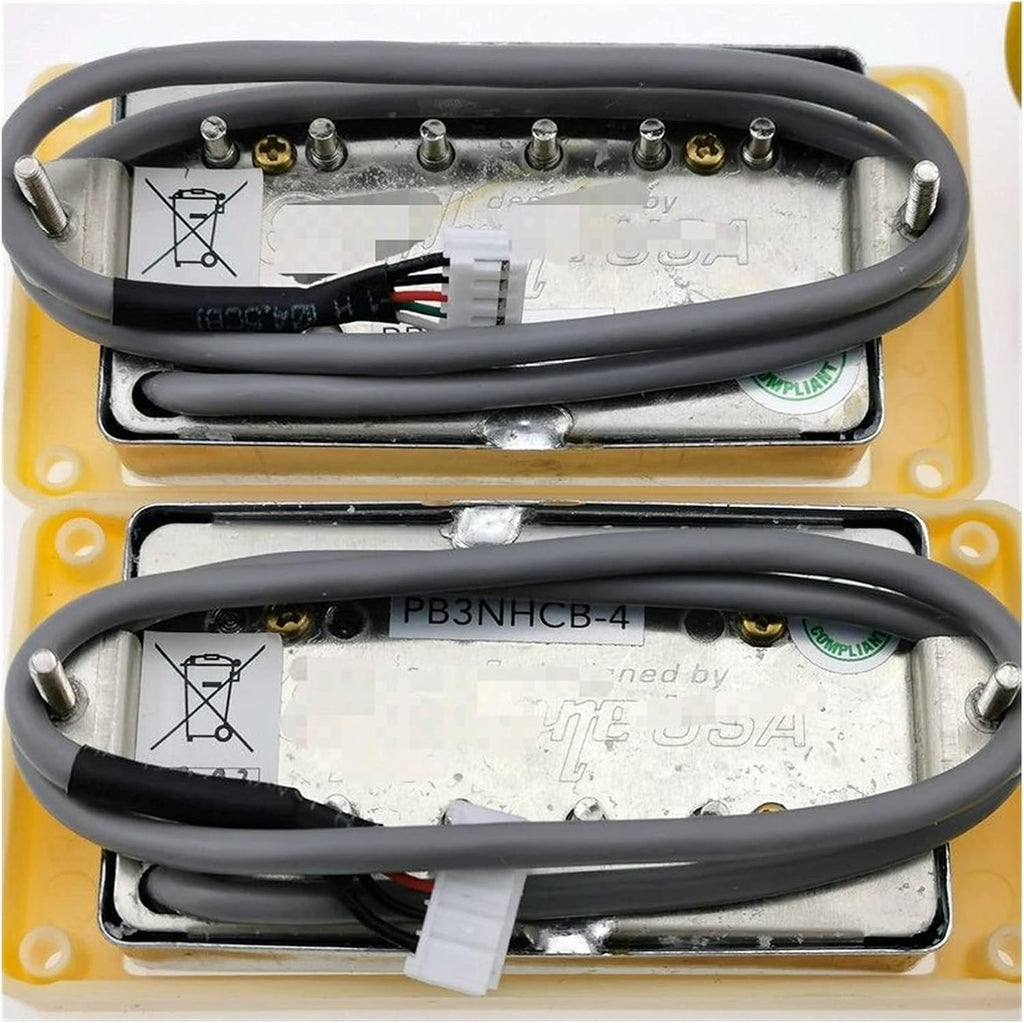 Humbucker Alnico Bucker PRO Guitar Pickups with Wiring Harness for Epiphone/Gibson Guitar Double Coil Pickup Pickups (Color : Gold BK with Wiring1)