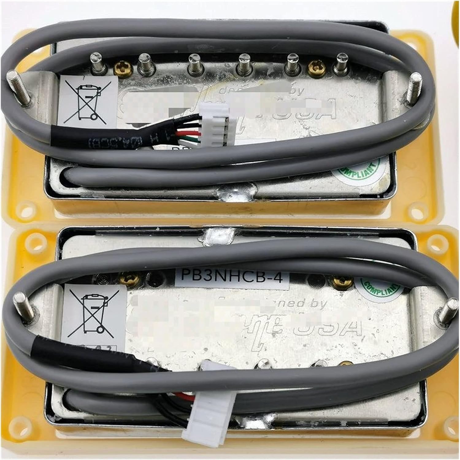 Humbucker Alnico Bucker PRO Guitar Pickups with Wiring Harness for Epiphone/Gibson Guitar Double Coil Pickup Pickups (Color : Gold BK with Wiring1)