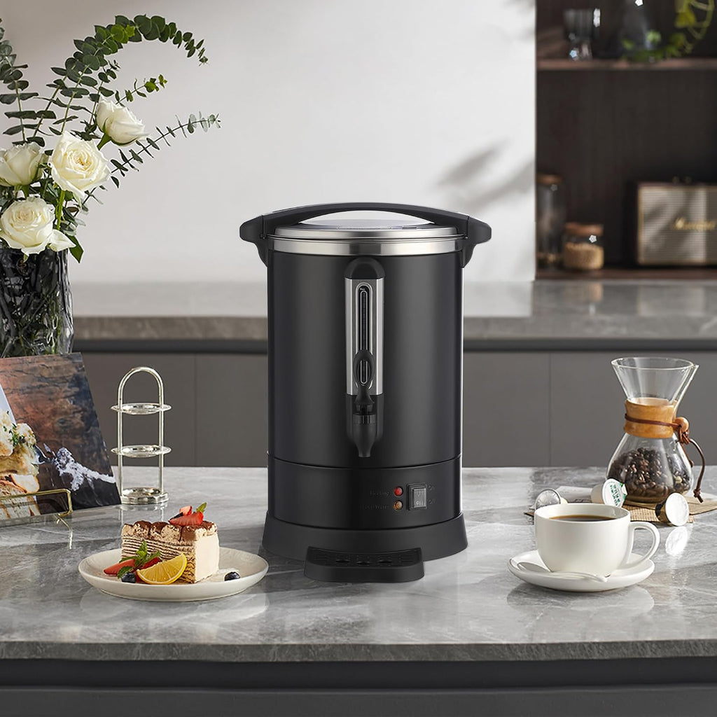 ‌Commercial Coffee Maker Urn,Stainless Steel Electric Hot Water Dispenser with Easy-Clean Design, Double Wall Insulation for Church, Office, Wedding Catering,12L