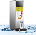 Commercial Step Boiling WaterHeater - 3KW Instant Hot Water Dispenser with Digital Temperature Control (40°C-100°C), 25L/40L/50L Per Hour, for Coffee Shop, Restaurant, Office (Silver 25l)