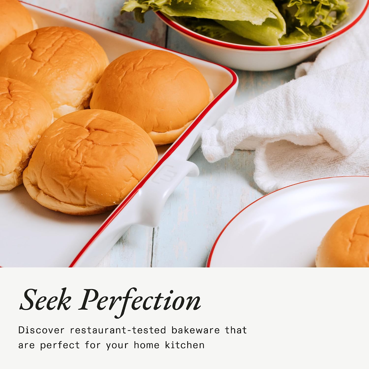 Made In Cookware - Baking Slab - Pure French Porcelain - Professional Cookware - Crafted in France - Navy Rim