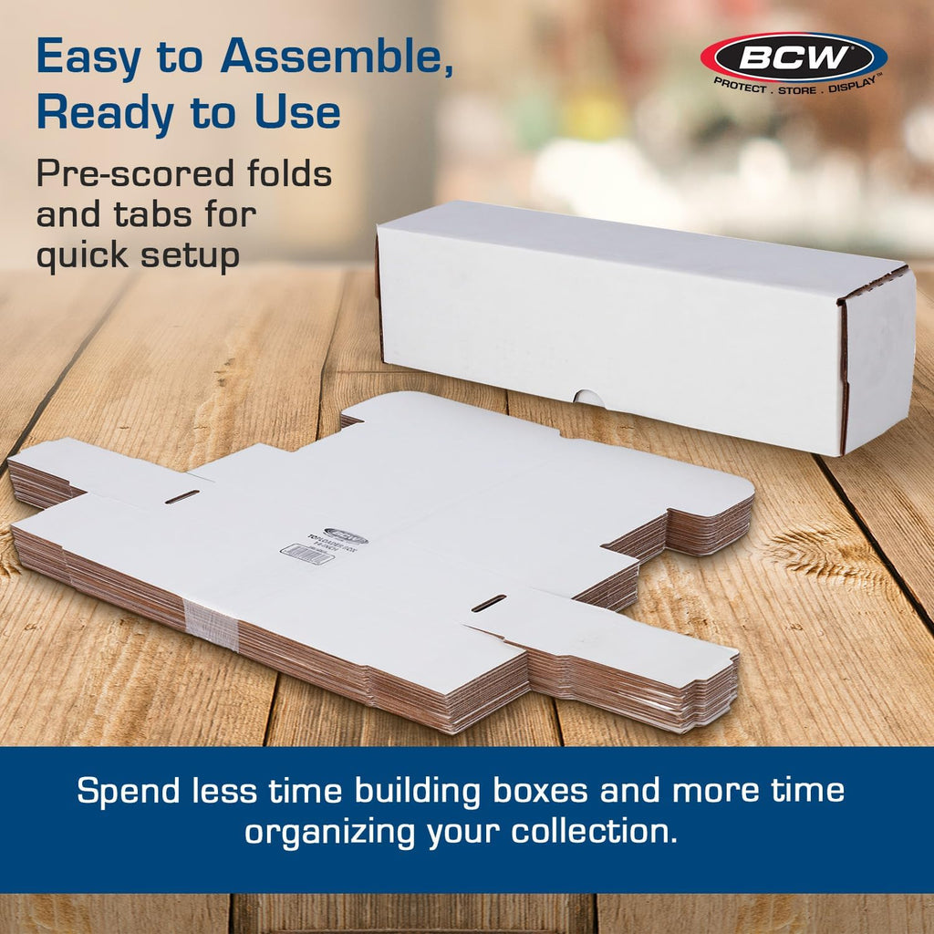BCW 14-Inch Toploader Storage Box - 25 Pack | Holds 210 Toploaders | Durable Cardboard Organizer for Sports & Trading Cards