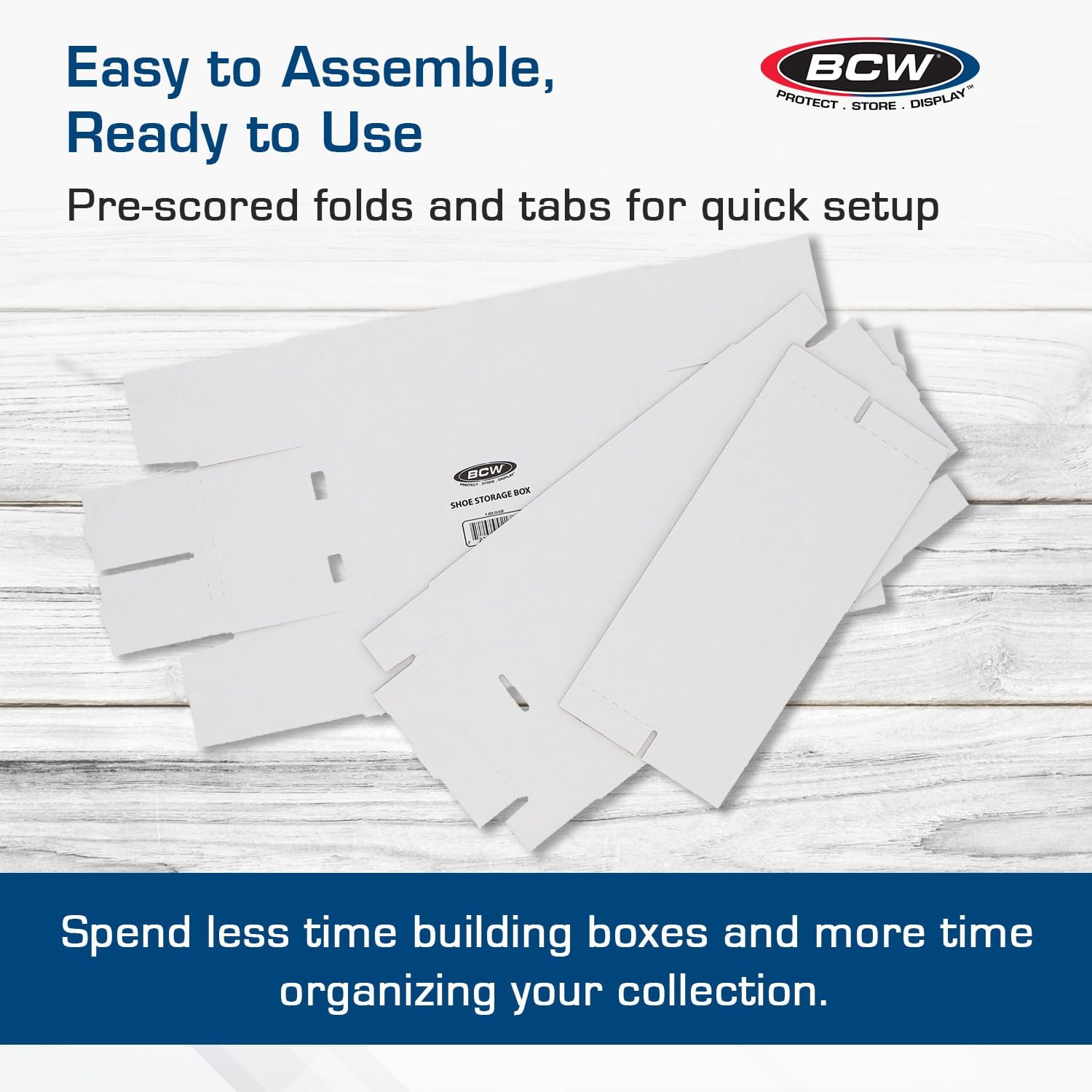 BCW Shoe Storage Card Box - 25 ct | Cardboard Box for Trading Cards, Gaming Cards, and Collectibles | Holds 1600 Standard Cards or 300 3x4 Toploaders | Gaming Card Organizer Box | Assembly Required