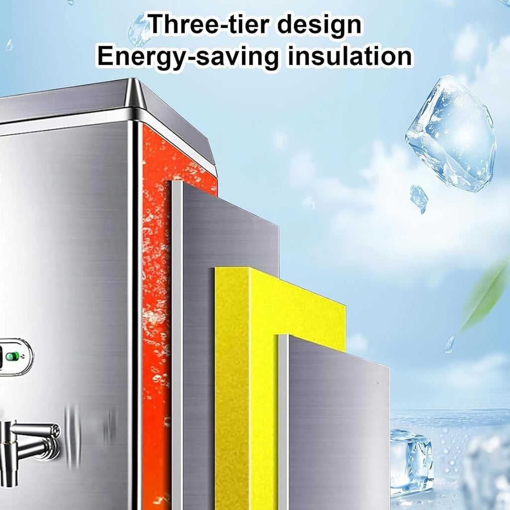 Commercial Water Boiler, 30L Hot Water Boiler & Dispenser, Dual Filtration Automatic Water Replenishment, Energy Efficient, Stainless Steel, for Cafe, Office, Home