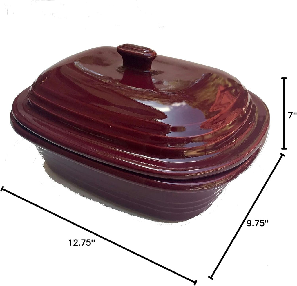 Pampered Chef Deep Covered Baker 4-Quart, Cranberry, 1321
