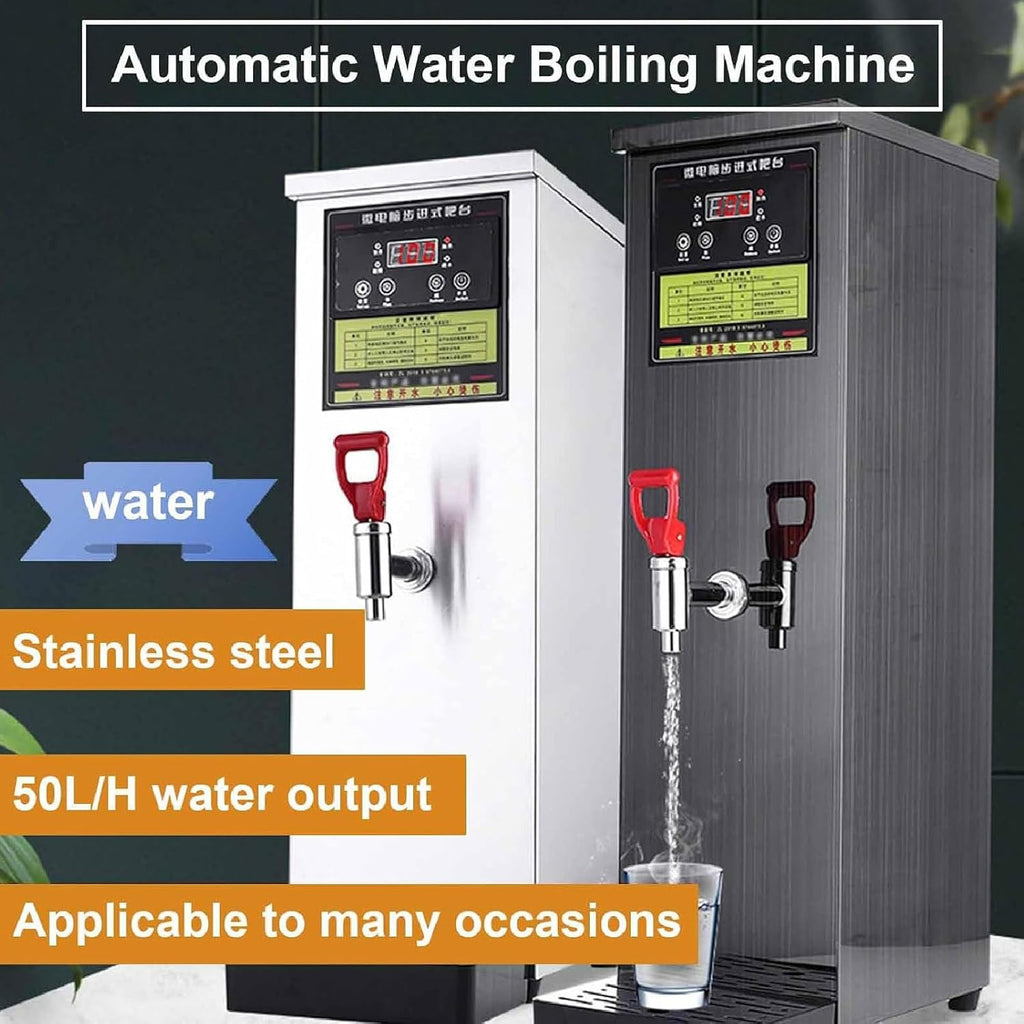 25L Automatic Boiling Water Dispenser, LCD Control, Stainless Steel, 40-100°C Temperature Settings, Great for Coffee, Tea, Milk, and Hot Drinks (Black 25l)