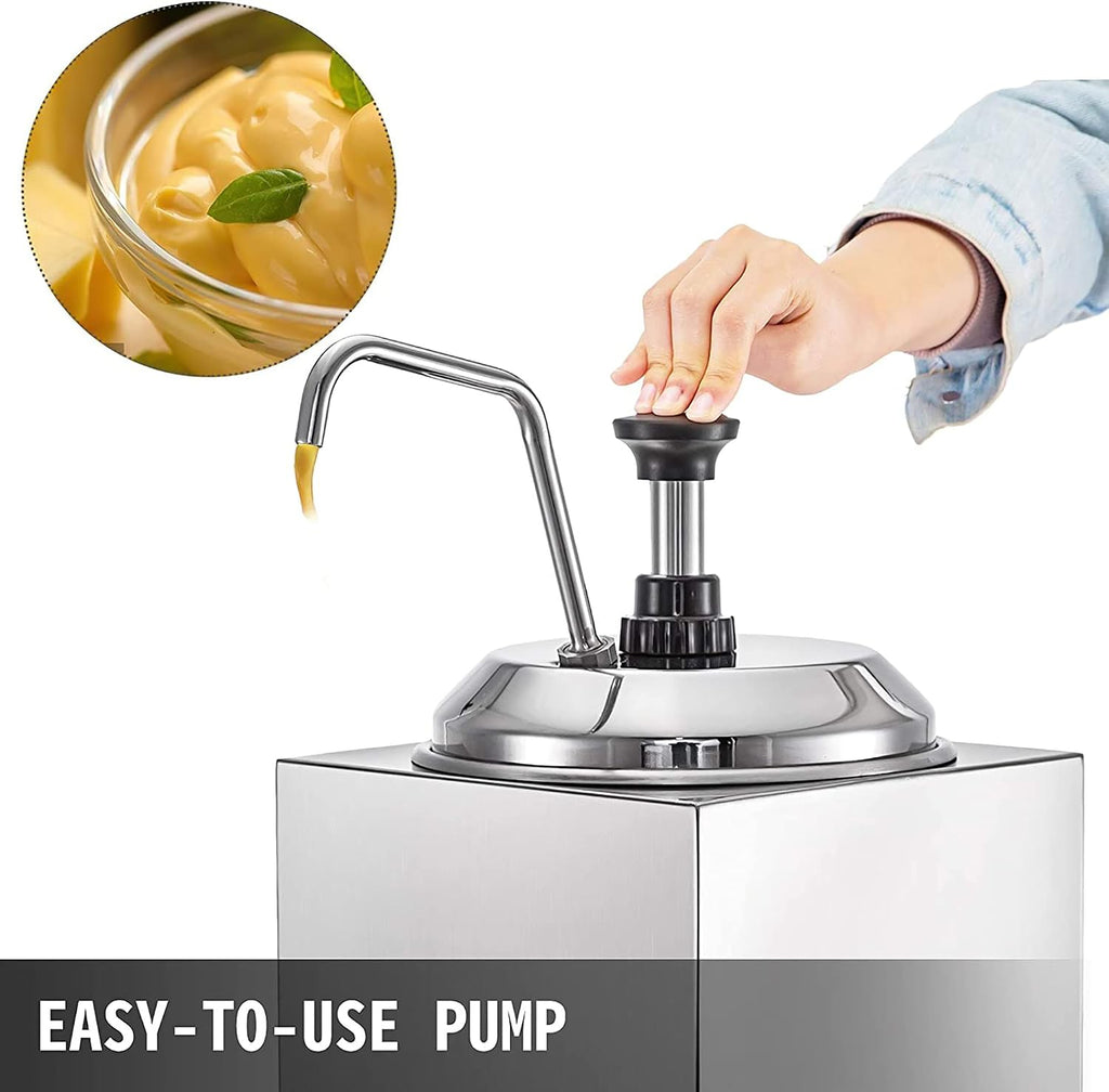 Cheese Dispenser with Pump,2.5L Capacity Hot Fudge Warmer, 800W Electric Hot Fudge Dispenser,10/20/30ML Automatic Cheese Dispenser for Hot Fudge Cheese Caramel,Temperature Control 30-110℃