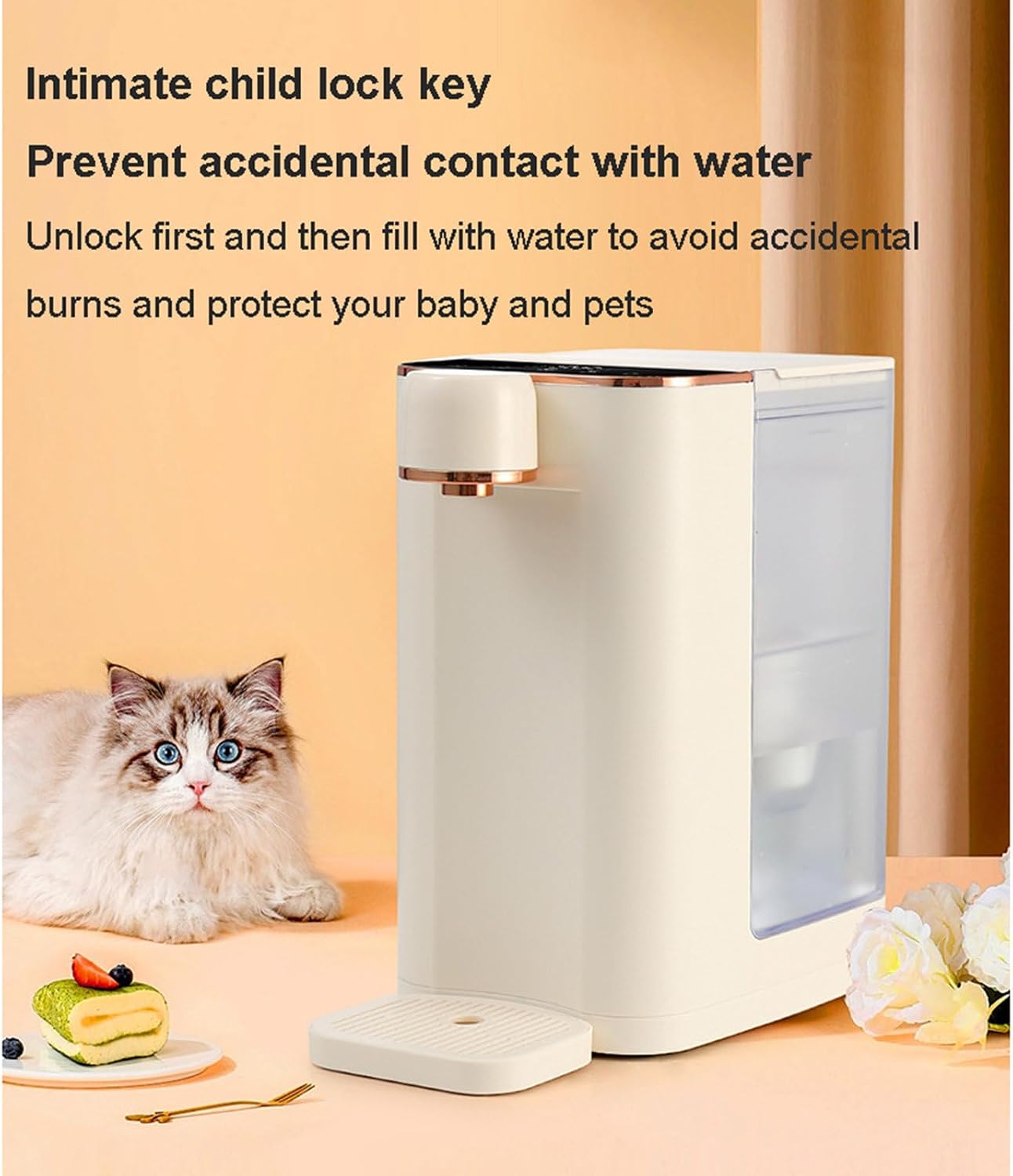 2000W Electric Instant Hot Water Dispense, 3S Quick Heat And 5-level Temperature Control, LED Smart Touch Screen, for Cafe Office or Travel