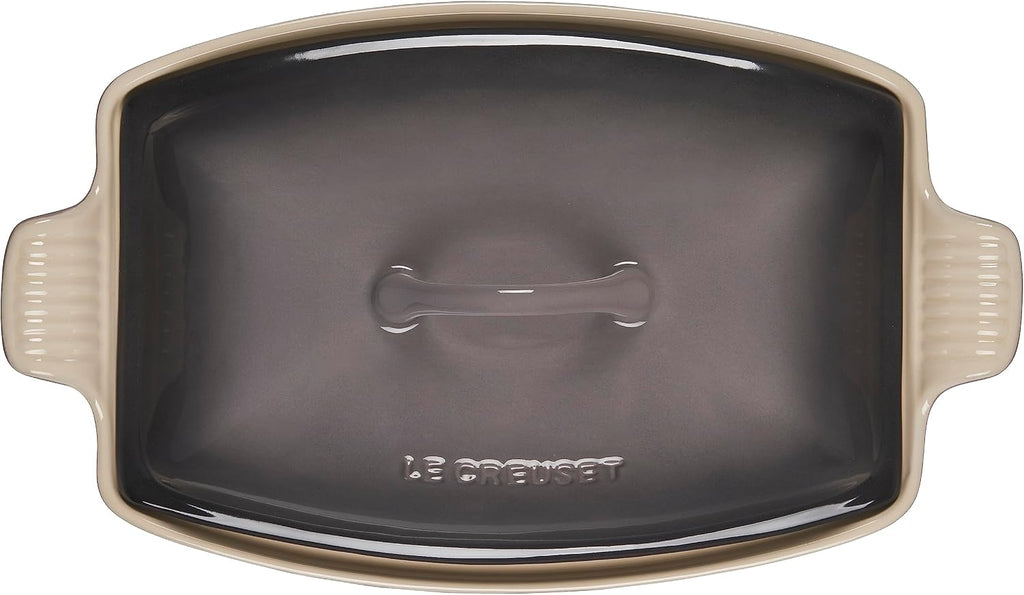 Le Creuset Heritage Stoneware Deep Baker with Lid, 4.5 qt., Oyster