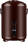 Electric Kettles Commercial Coffee Urn Hot Water Pot, Water/Beverage Dispenser for Keep Hot/Cold, Water Boiler and Beverage Warmer for Buffet, Adjustable Temperature/Black/12L, Brown (Brown 10L)