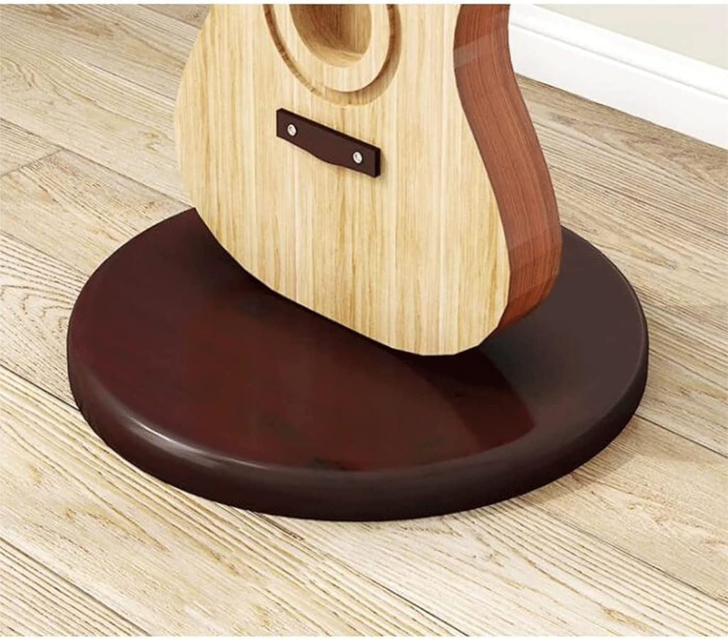 Freestanding Stand Standing Coat Rack with 12 Hooks and Round Base Guitar Shape Coat Stand Easy Install Coat Tree Floor Coat Stand