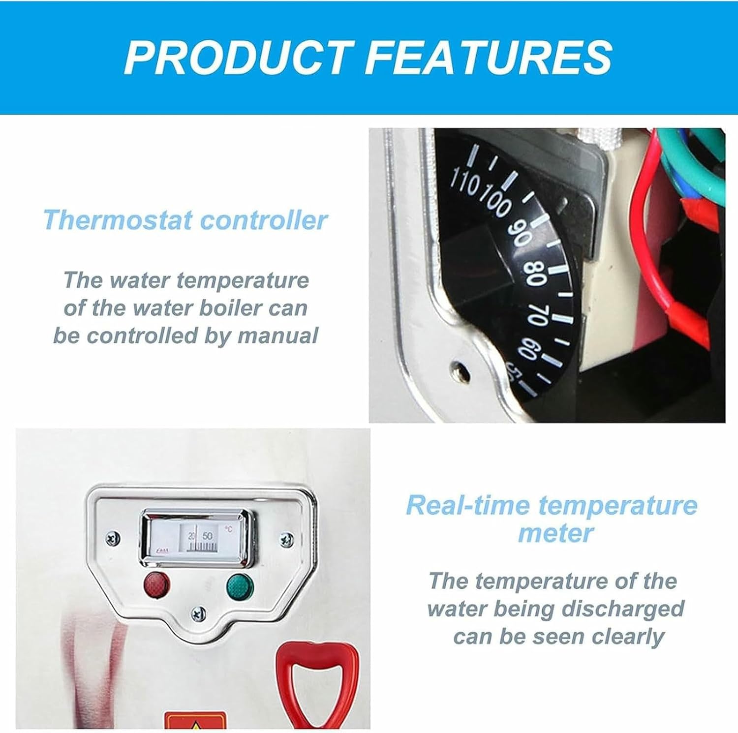 3KW Drinking Hot Water Boiler, 30L Commercial Stainless Steel Hot Water Dispenser with Non Drip Tap, Insulation Function, for Canteen, School, Company, Factory, Warehouse