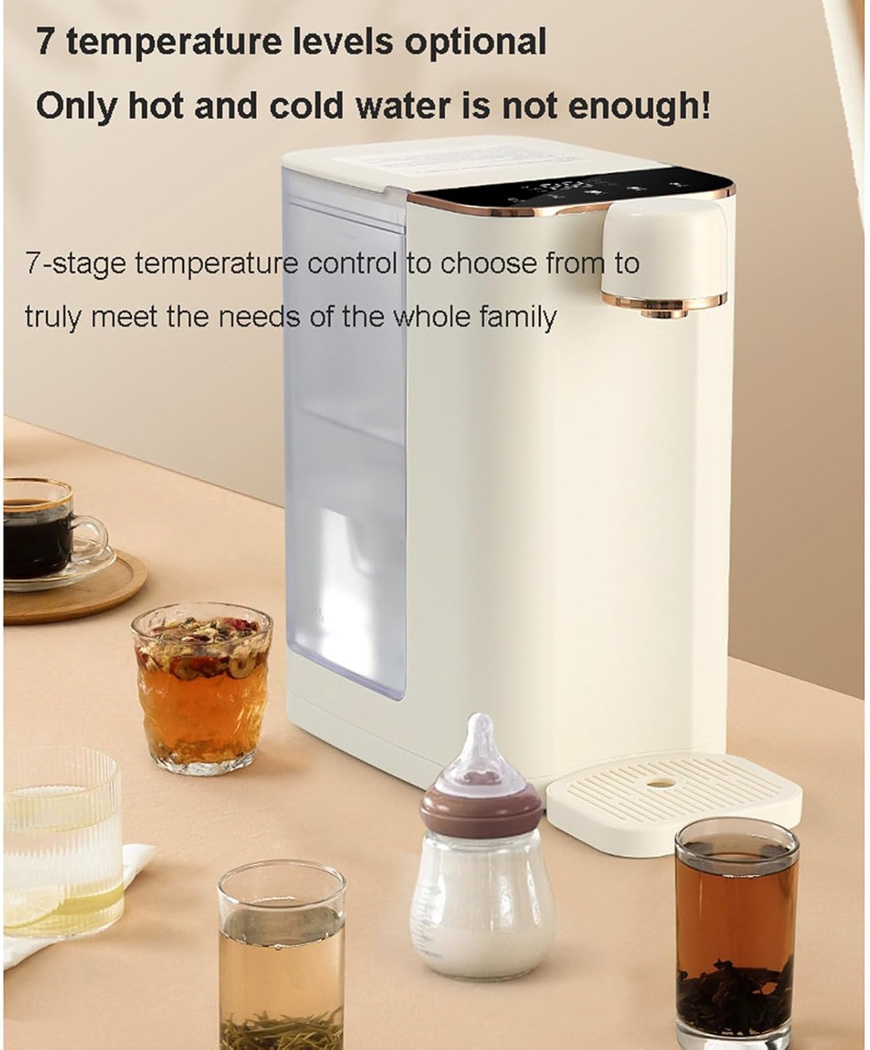 2000W Electric Instant Hot Water Dispense, 3S Quick Heat And 5-level Temperature Control, LED Smart Touch Screen, for Cafe Office or Travel
