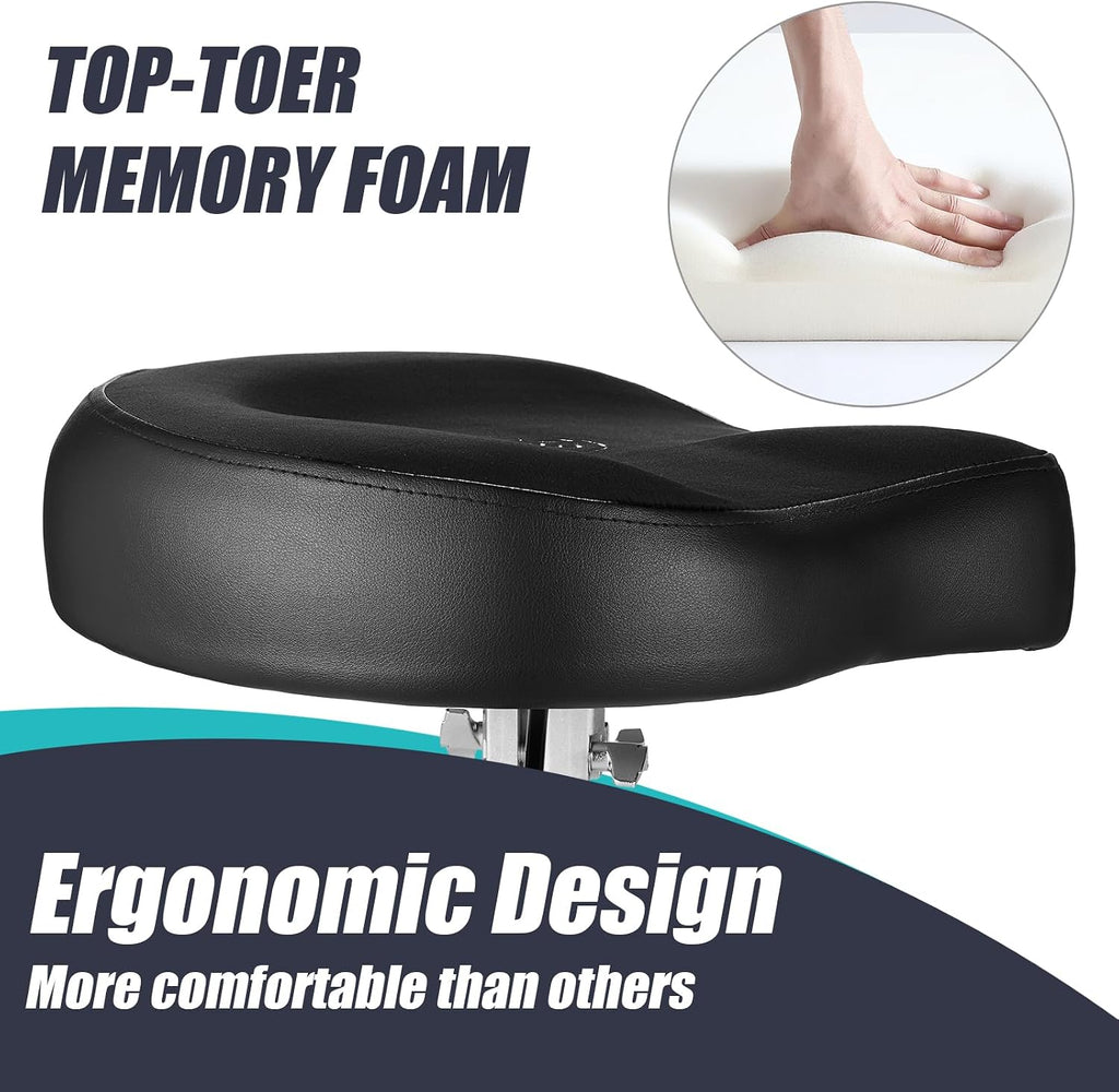 TENTOTEN Drum Throne Hydraulic Drum Stool, Removable Ergonomic Drum Seat with Memory Foam Velvet Surface and Foldable Base, 19in-24in Height Drummer Stool for Adults & Kids, TOT 750