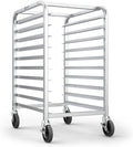 TenUp 10-Tier NSF Aluminum Sheet Pan Rack, Commercial Bakery Cooling & Storage Cart with Wheels, Heavy-Duty Bun Rack – 26' L x 20' W x 38' H