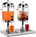 tonchean 4.4 Gallon Dual Drink Dispenser, Beverage Dispensers with Ice Core and Spigot, Stainless Steel Juice Dispenser for Parties, Wedding, Hotel Buffet, Banquet, Restaurant