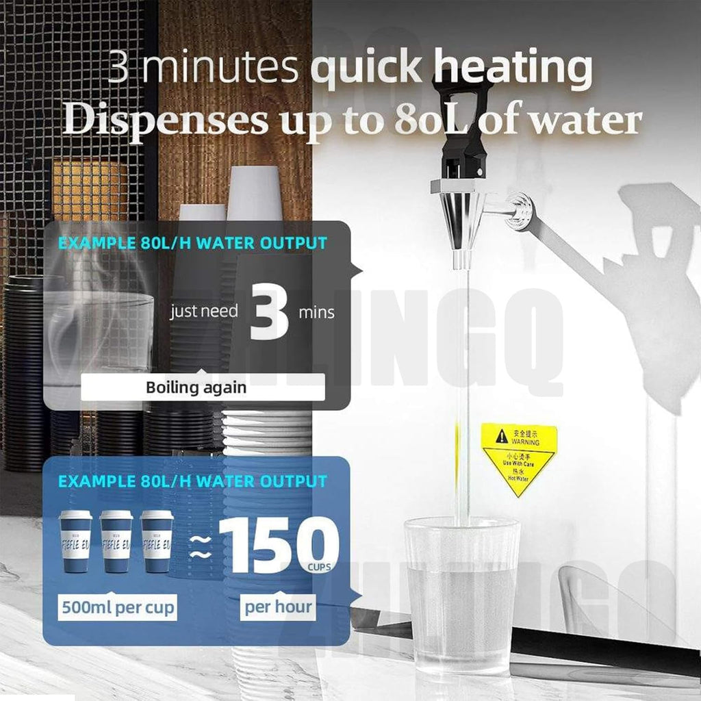 Instant Hot Water Dispensers Automatic, 3000W Commercial Automatic Water Heater with LED Intelligent Control Panel, For Office, Commercial Canteens, Kdf+ Activated Carbon Deep Filtration,60L-White