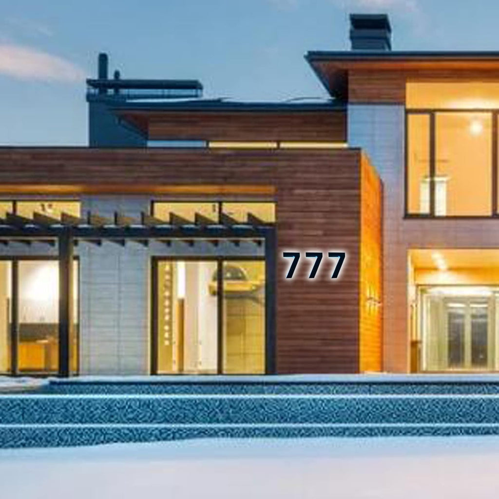 Modern LED House Number, Backlit Floating LED Home Address Numbers, Stainless Steel Black Light Up House Number For Outside, Yard, Street, White Light,20 Inch,2