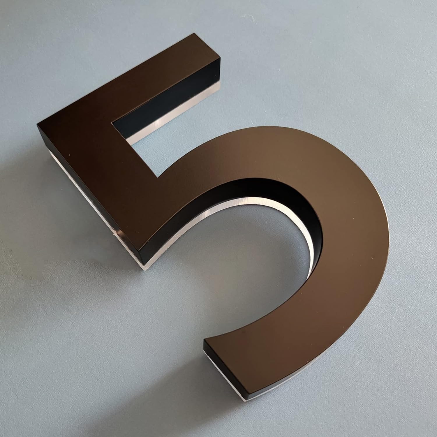 House Numbers LED, Modern Backlit LED Floating Address Signs For Homes, Light Up House Address Number For Outside, Stainless-Steel Weather Resistant, Black, White Light,20 Inch,N