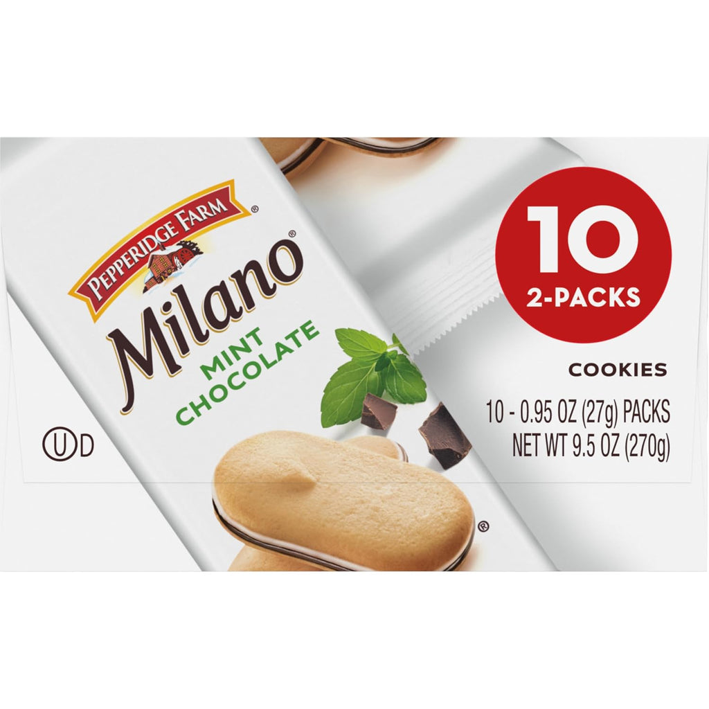 Pepperidge Farm Milano Cookies, Mint, 2 Cookies per Pack (Pack of 120)