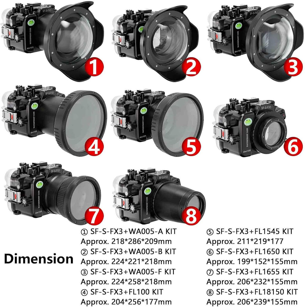 Seafrogs Underwater Housing for Sony FX3 I FX30, [40M/130FT] Waterproof Case Scuba Diving Housing for Sony ILME-FX3 I FX30 +24-70 mm F2.8 GM, FE 16-35mm F2.8 GM, for Sigma 24-70mm F2.8