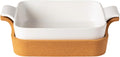 Casafina Ceramic 10' Square Baker with Cork Tray - Ensemble Collection, White | Oven & Dishwasher Safe Bakeware | Food Safe Glazing | Restaurant Quality Dinnerware