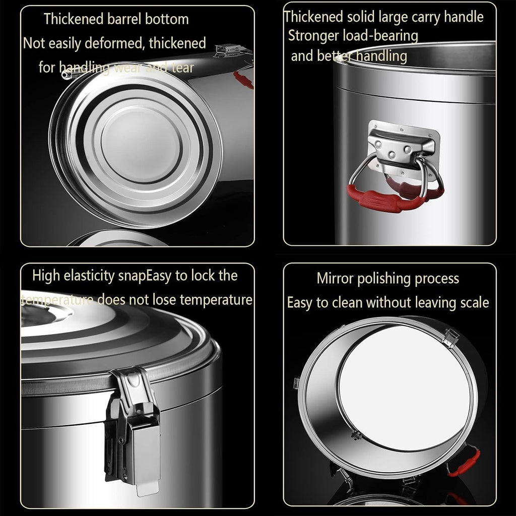 Hot Water Dispensers,Stainless Steel Insulated Barrel, Milk Tea Barrel Large Capacity Juice Bucket Insulation and Cold Preservation for Bar Party Kitchen Picnic