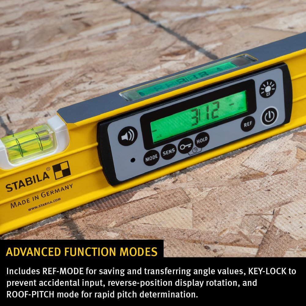 STABILA TECH LEVEL 196 Digital Spirit Level, 24 Inch, Cat. Number 39520