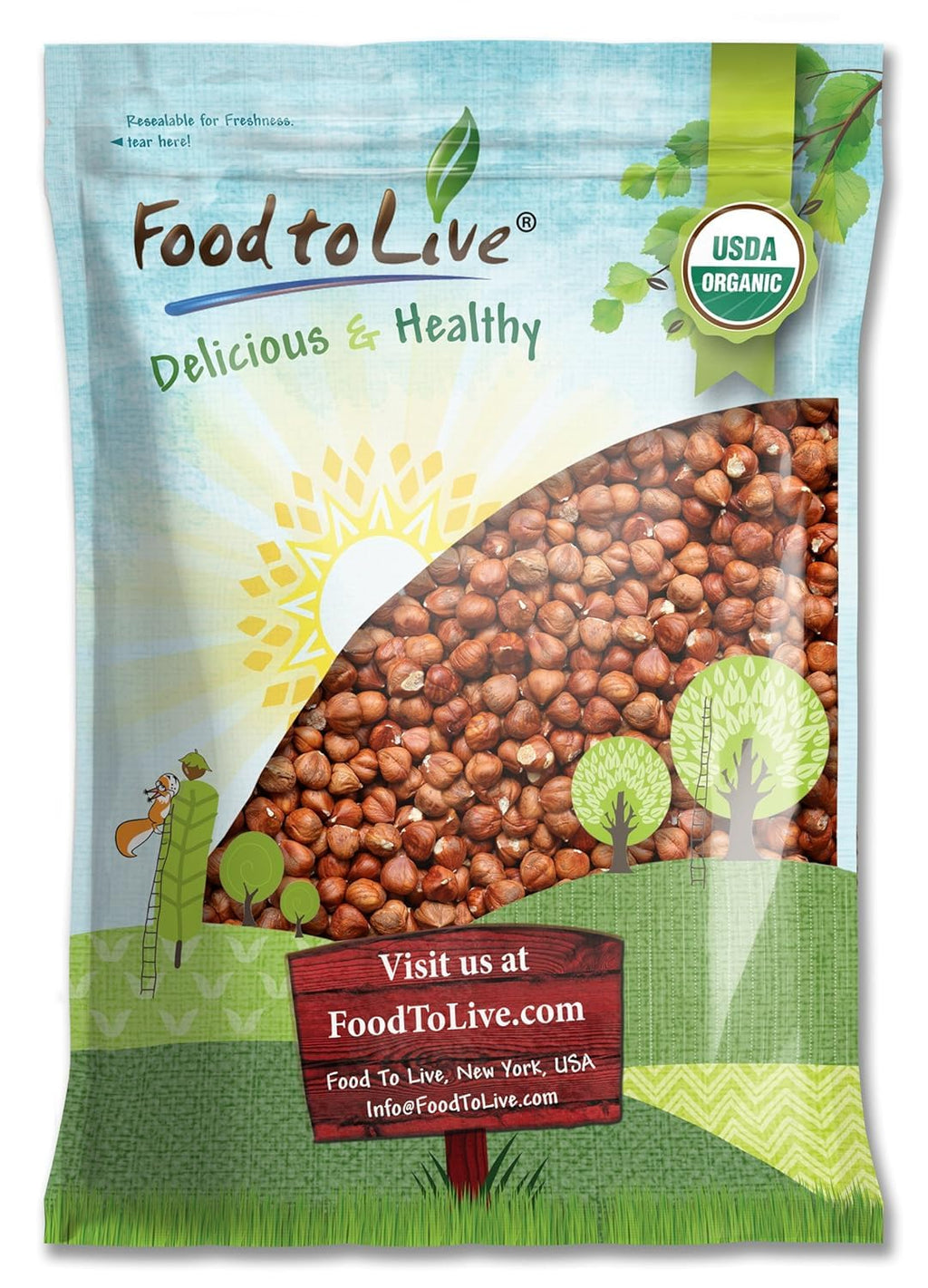 Food to Live Organic Hazelnuts, 12 Pounds – Non-GMO, Raw Filberts, Whole, Shelled, Unsalted, Kosher, Vegan, Bulk. Crunchy, Wholesome Snack. Great for Baking, Trail Mixes