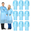 Xuhal 500 Pack Disposable Isolation Gowns PPE Gowns Disposable Bulk Fully Closed Double Tie Back Elastic Cuffs for Home Isolation, Labs, Dental, Beauty Agencies, Tattoo Practices, Unisex (Blue)