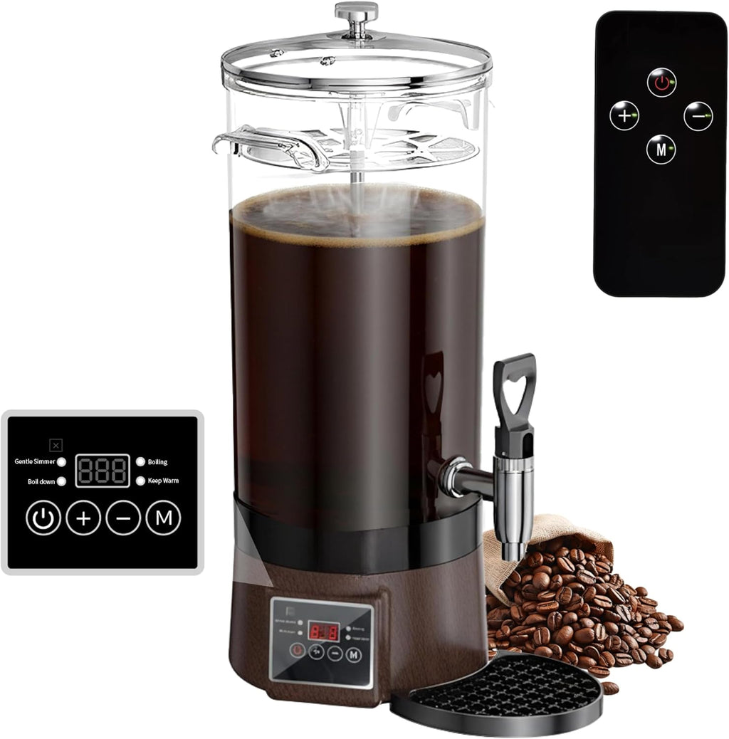 Commercial Coffee Urn Hot Beverage Dispenser Coffee Maker, Food-grade Plastic 9.5 L 60 Cups, Hot Chocolate Machine, Electric Percolator for Catering Hot Water for Hot Cocoa, Drink, Tea, Juice