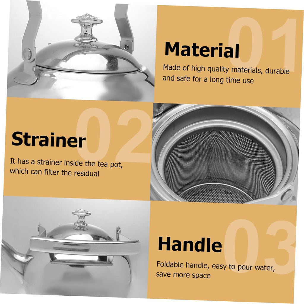 Kettle with Filter Electric Tea Kettle Kitchen Boiling Stainless Steel Tea