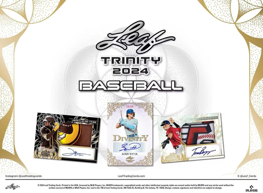 2024 Leaf Trinity Baseball Hobby Trading Card Box (6 Autographs Per Box)