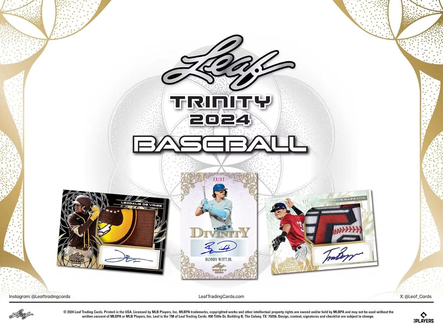 2024 Leaf Trinity Baseball Hobby Trading Card Box (6 Autographs Per Box)