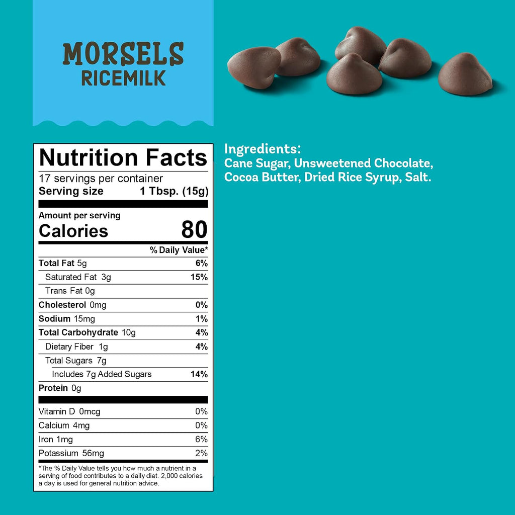 Enjoy Life Ricemilk Baking Morsels Milk Chocolate Flavor, Gluten Free, School Safe, Non GMO, Dairy Free, Soy Free, Vegan, Nut Free Chocolate, 12 Bags (9 oz) Bulk Chocolate