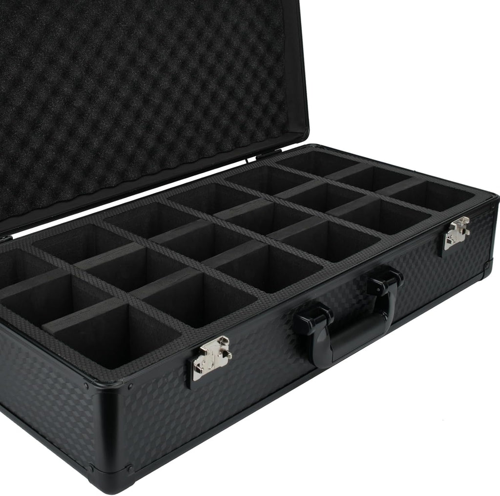 6 Row 250+ TSA Combination Lock Trading Deck Cases Graded Card Case Psa Graded Card Storage Box Psa Slab Case (Hexagonal prism, BLACK)
