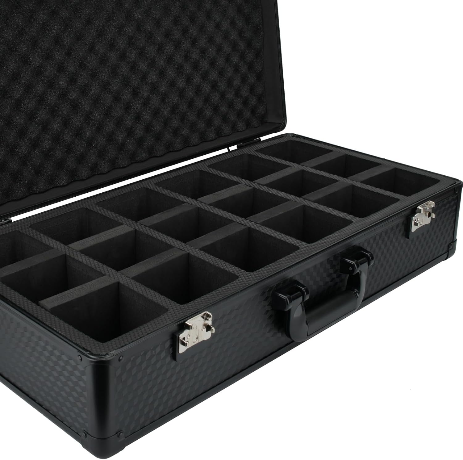 6 Row 250+ TSA Combination Lock Trading Deck Cases Graded Card Case Psa Graded Card Storage Box Psa Slab Case (Hexagonal prism, BLACK)