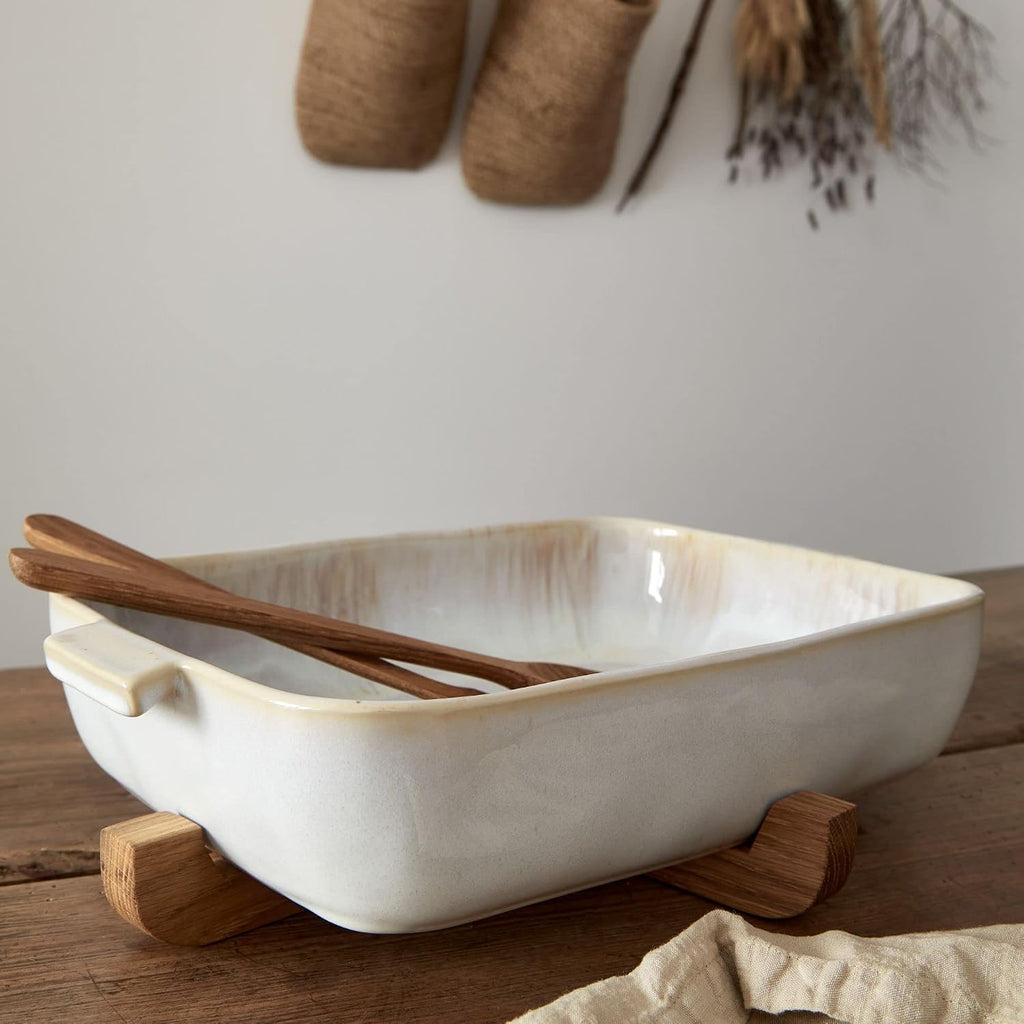 Casafina Ceramic 16' x 10.75' Rectangular Baker - Eivissa Collection, Sand Beige | Oven & Dishwasher Safe Bakeware | Food Safe Glazing | Restaurant Quality Dinnerware