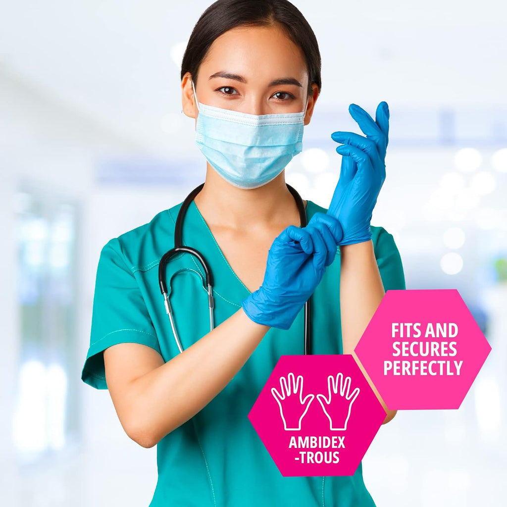 MED PRIDE Medical Examination Nitrile Gloves|Medium Case of 2000| Blue, Latex/Powder-Free, Non-Sterile Exam Gloves| Professional Grade for Hospitals, Law Enforcement, Tattoo Artists, First Response