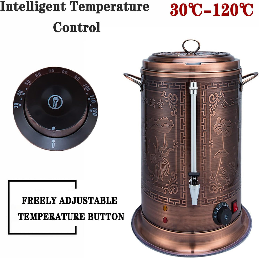 Stainless Steel Insulated Drink Dispenser Hot Water Dispenser - Perfect for Parties, Tea, Coffee, Milk - Hot and Cold Beverage Urn with Faucet(30L)