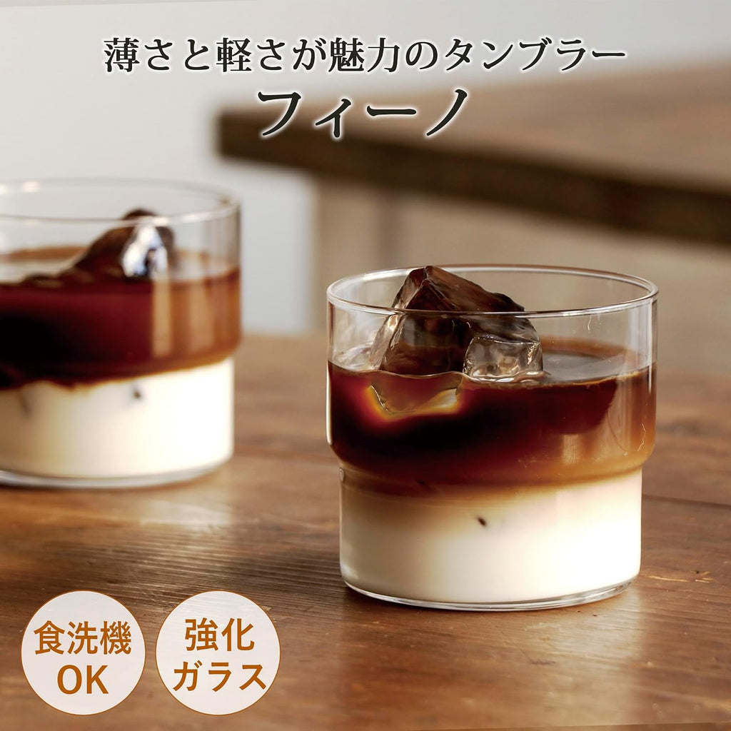 Toyo Sasaki Glass Tumbler, Fino, Dishwasher Safe, Made in Japan, 10.1 fl oz (315 ml), Set of 48 (Sold by Case) B-21127CS